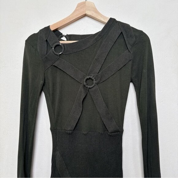 LAMB by Gwen Stefani Womens Small Military Gorp Core Mini Ribbed Dress - Picture 3 of 13